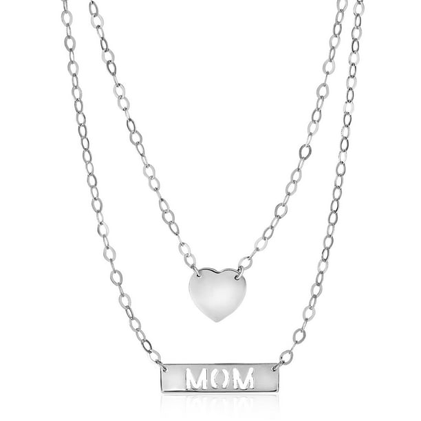 Multi-Strand Valentine Heart Pendant Necklace 925 Silver 18" Multi-Strand Valentine Heart Pendant Necklace 925 Silver 18"